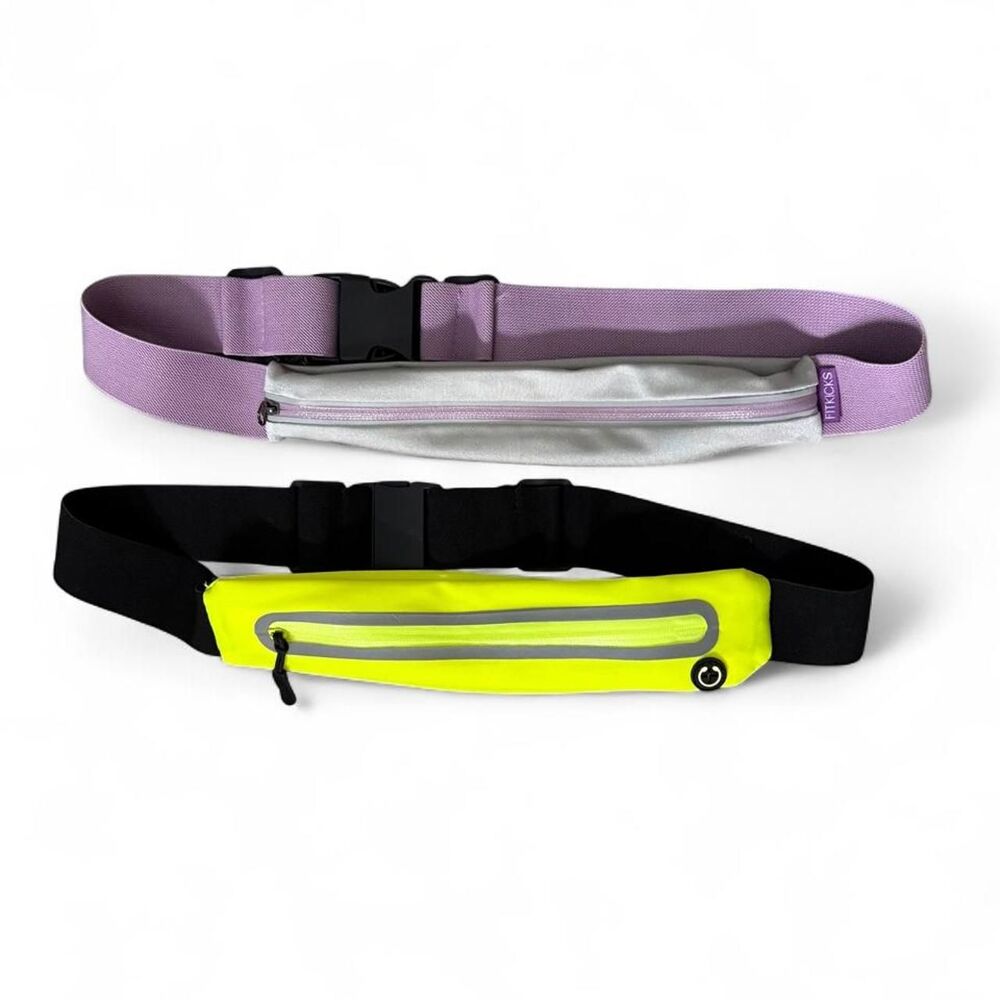 2 Pack Running Waist Belt Bags, Reflective Fanny Pack, Jogging Fitness
